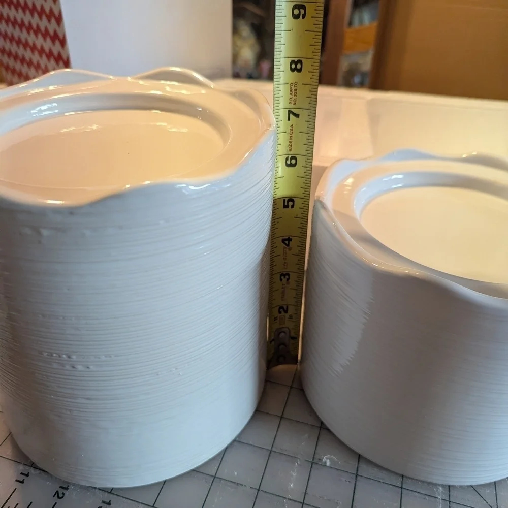 White Ceramic Candle Stands Set Of 2